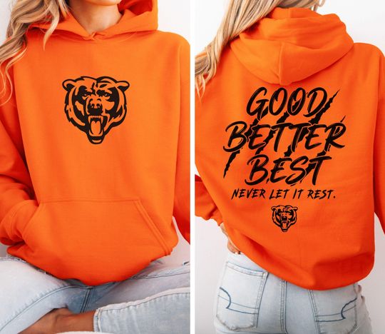 Good Better Best Bear Down Sweatshirt, Claw Scratch Football Hoodie, Chicago Sports Fan Shirt, Vintage Athletic Hoodie Gift for Him