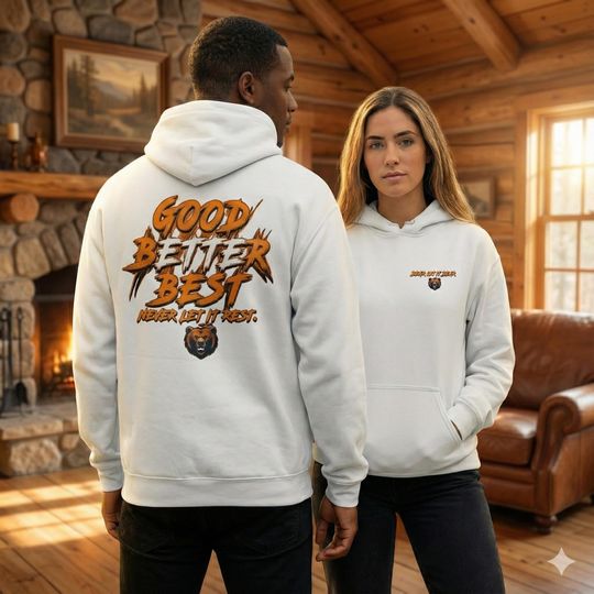 Discover Chicago Football Sweatshirt, Good Better Best Motivational Hoodie, Game Day Football Fan Shirt, Inspirational Sports Crewneck