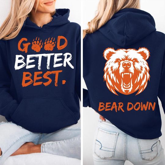 Discover Chicago Good Better Best Hoodie, Chicago Sports Fan Shirt, Vintage Sport Tee, Retro American Football Bootleg Gift
