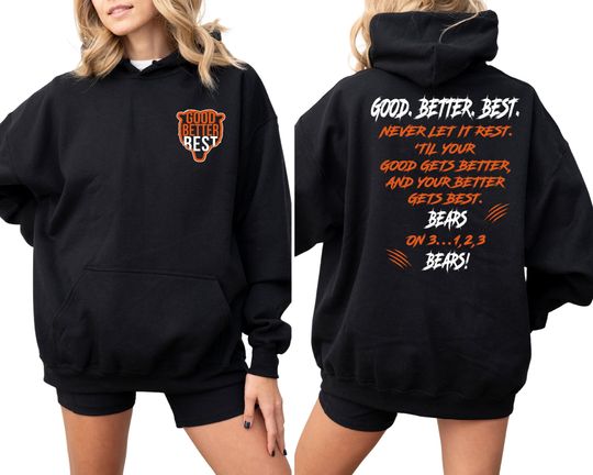 Chicago Football Double Sided Hoodie Bear Down Sweatshirt Fan Gift