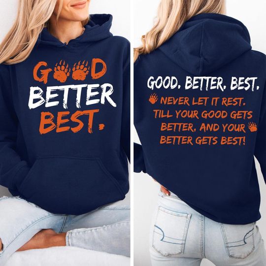 Discover Good Better Best 2side Football Vintage Hoodie, Chicago Sports Fan Shirt, Vintage Oversized Sport Tee, Retro American Football Bootleg Gift