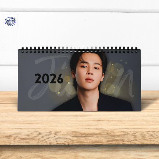 2026 Jimin-inspired Desktop Calendar, fan made merch, gift for kpop army, kpop music lover calendar