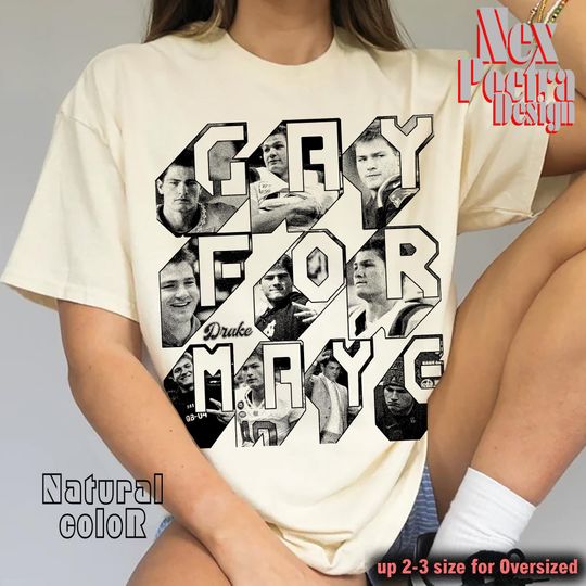 Discover Gay For Maye Apparel Shirt, Drake Maye Fan Merch Vintage Tee Classic Football Gift Retro Style