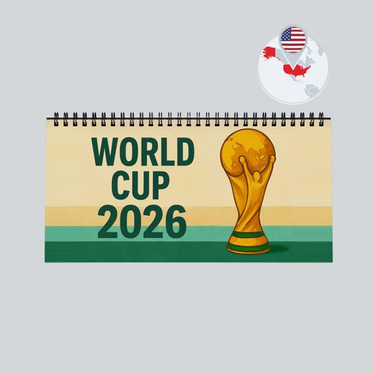 Edition for USA: World Cup 2026 Desktop Calendar | Soccer Trophy Desk Calendar 2026
