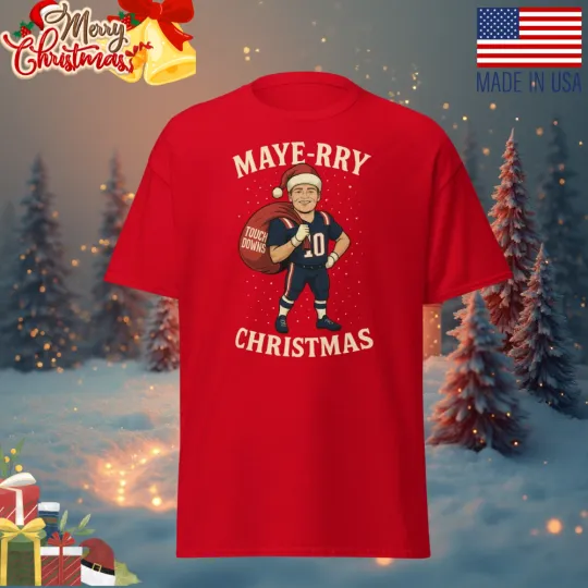 Discover Drake Maye New England T-Shirt Christmas Patriots Unisex Holiday Tee