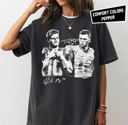 Discover Drake Maye & Tom Comfort Colors Shirt, Football Y2k Rap Tee, New England Football Vintage T-Shirt, Game Day Shirts