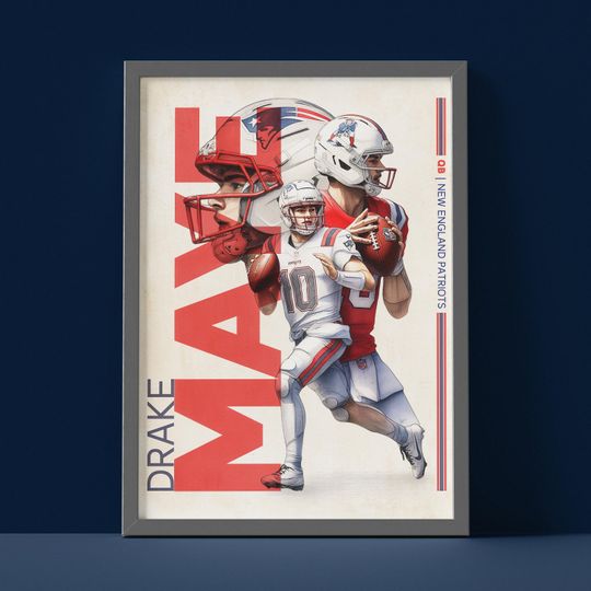 Discover Drake Maye | New England Patriots | 18x24 Poster | Digital Download