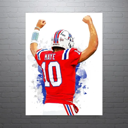 Discover Drake Maye New England Patriots Football Sports Print