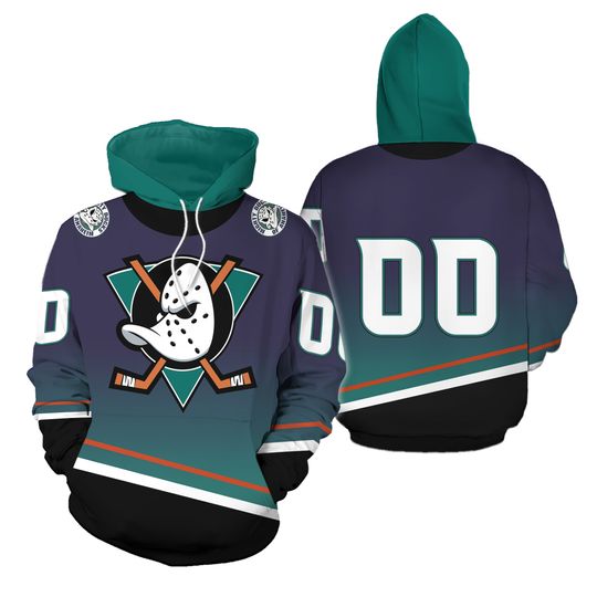 Anaheim Ducks Hoodie Special Retro Gradient 3D Hoodie