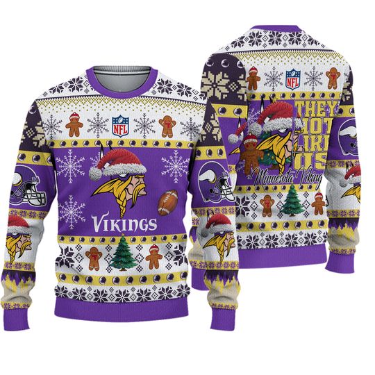 Minnesota Viking They Not Like Us Christmas Happy Holidays Ugly Sweater