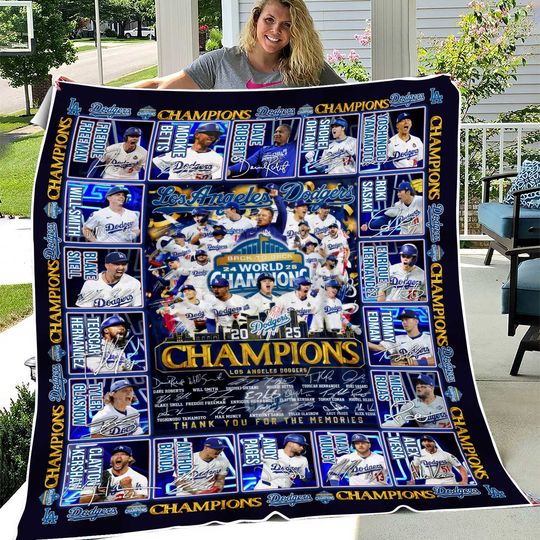 LA Dodgers Back To Back World Series Champions Blanket Quilt