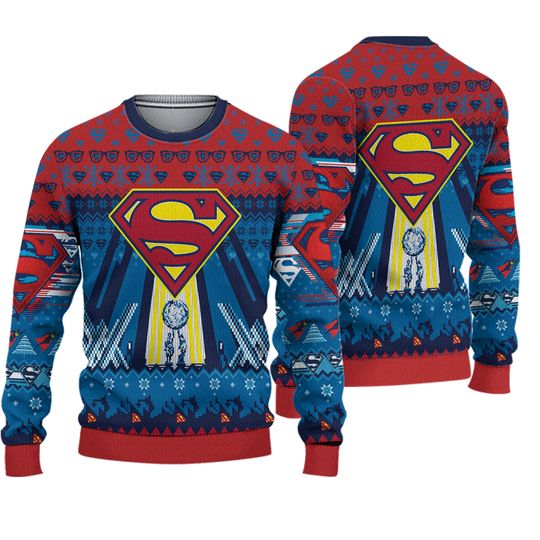 Superman Kryptonian Kringle Ugly Christmas Sweater All Size