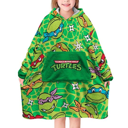 Teenage Mutant Ninja Turtles Green Blanket Hoodie | For Adult and Kids | Christmas Gift | Movie Gift