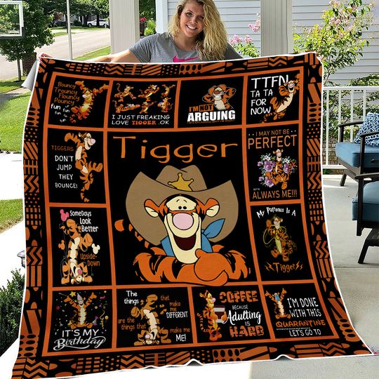 Tigger Blanket Winnie The Pooh Tigger Blanket Tiger Cartoon Blanket Birthday Gifts Christmas Gift For Kids Baby Blanket
