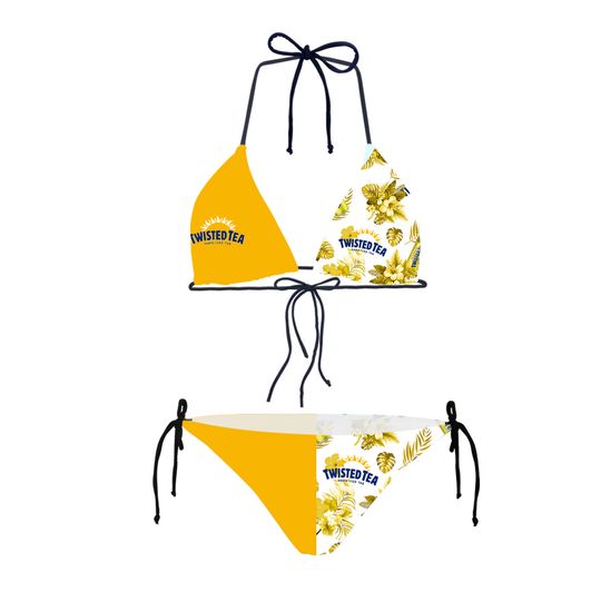 Twisted Tea Triangle Bikini Set Women Swimsuit Beach Summer