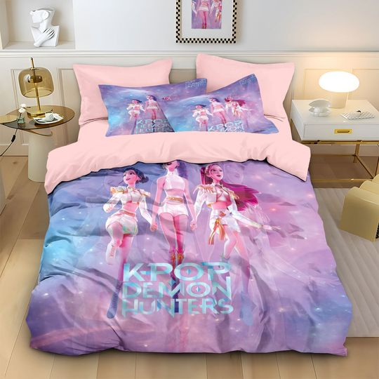 Anime Demon Hunters Bedding Set for Girls Kids Teens Adults