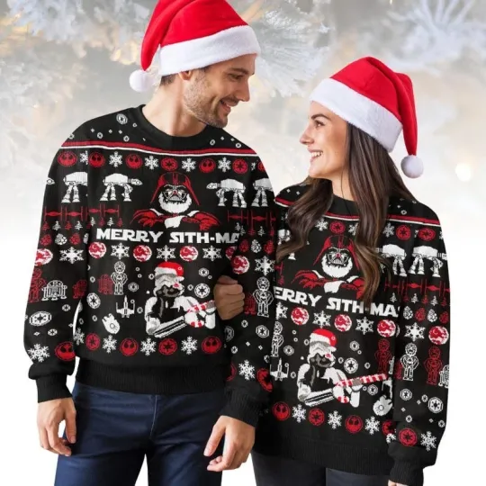 Discover Star Wars Ugly Christmas Sweater, Merry Sithmas Darth Vader Sweater