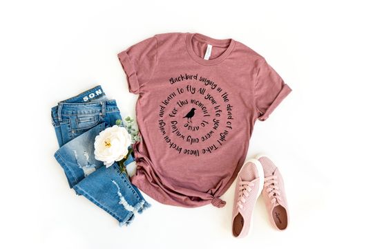 Discover Blackbird Singing In The Dead Of Night, Rock And Roll Fans Shirt, Beatles Lyrics Shirt, Rock And Roll Gift, Rock And Roll Shirt,