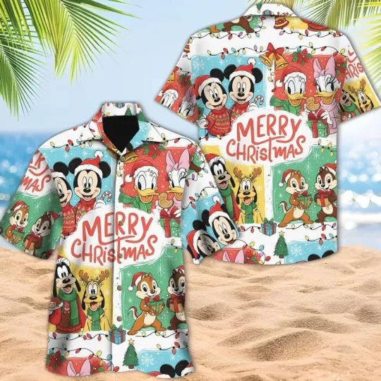 Discover Disney Mickey and Friends Collection Merry Christmas Hawaiian Shirt, Minnie Mous