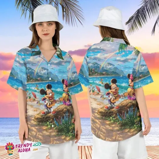 Discover Disneyland Mickey And Friends Sunset Hawaiian Shirt