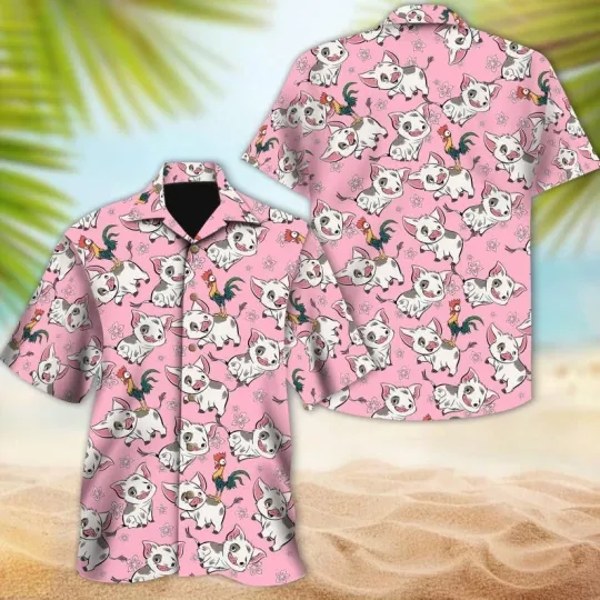 Discover Disney Maui Pua And Heihei Floral Moana Hawaiian Shirt