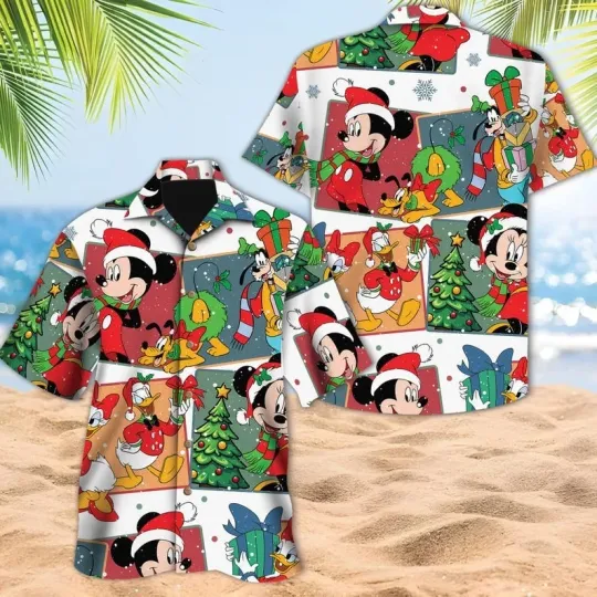 Discover Disney Mickey And Friends Christmas Winter Hawaiian Shirt