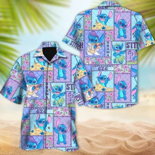 Discover Retro Disney Stitch Aloha Hawaiian Shirt