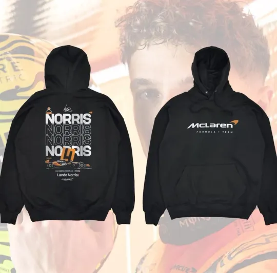 Discover Lando Norris F1 Hoodie Black Unisex 2 Sided S-5XL Racing Jumper Women Oversized