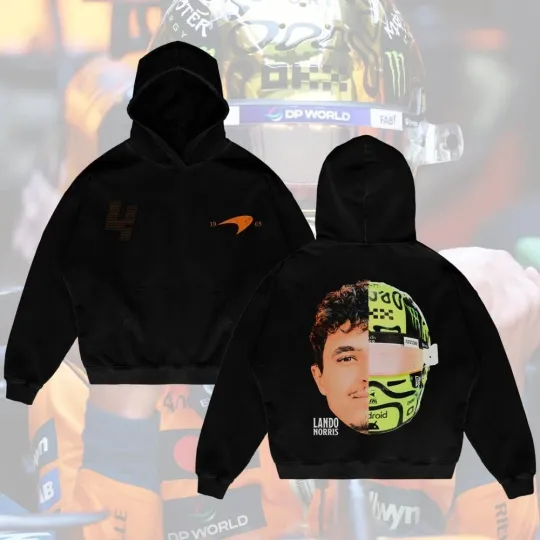 Discover Lando Norris V2 Racing Hoodie Black 2Sided Unisex S-5XL McLaren Formula One Gear