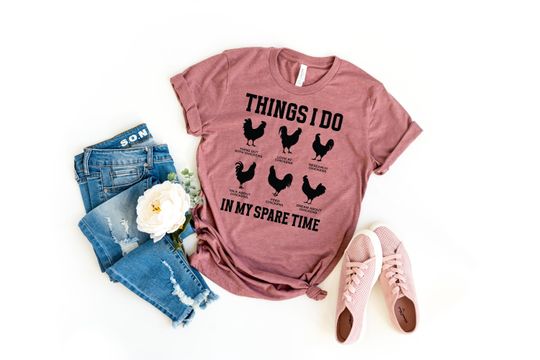 Discover Funny Chicken T-Shirt for Women and Men, Farm Girl, Chicken Mom, Farmer Dad, Farm Family Tee