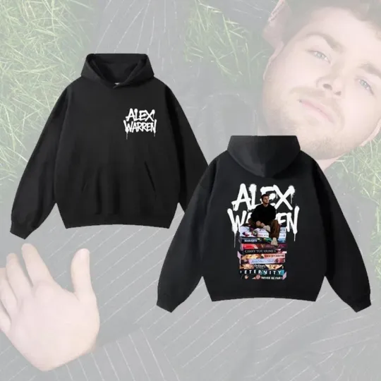 Discover Alex Warren Cheaper Than Therapy Global Tour Date 2025 2Side Unisex Black Hoodie