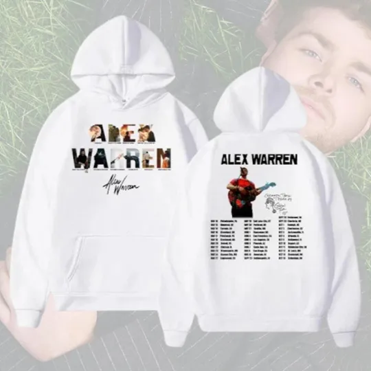 Discover Alex Warren Cheaper Than Therapy Tour 2025 2 Sides White Hoodie S-5XL