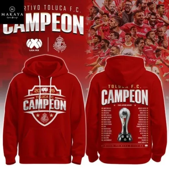 Discover NEW!!Toluca Futbol Club Fan Hoodie 2025 Liga MX Victory Game Day 2D