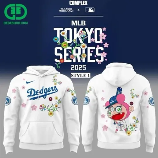 Discover Dodgers Murakami x World Tour Tokyo Series Hoodie 3D Gift For Christmas