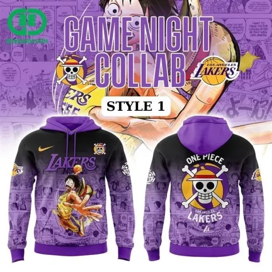 Discover LA Lakers 0ne Piece Basketball Anime All Over Print 3D Hoodie