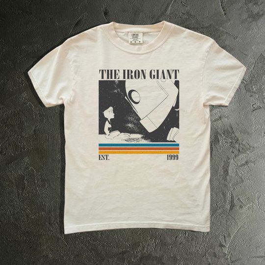 Discover The Iron Giant T-Shirt | Vintage Cartoon Movie Graphic Tee | Retro Animation Style Shirt
