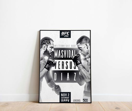 Discover UFC 244 | November 2, 2019 | Jorge Masvidal vs Nate Diaz | New York City, New York | Print Poster