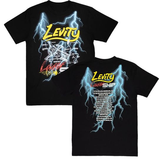 Discover Lasership Tour 2025 Lightning & Spaceships T-Shirt for Music Lovers
