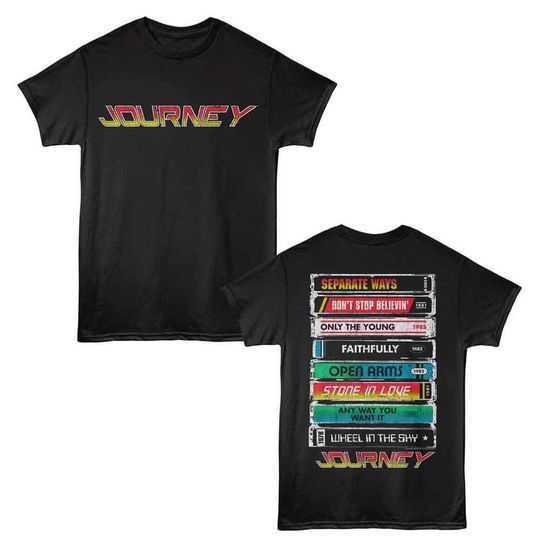 Discover Journey Song Cassettes Black T-Shirt