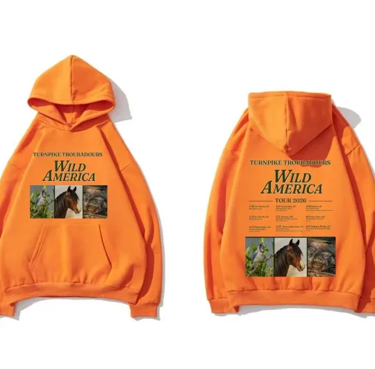 Discover Turnpike Troubadours' Wild America Tour 2026 US Hoodie