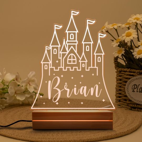 Discover Personalized Princess Castle Night Light, Custom LED Lamp for Kids, Perfect Gift for Princess Lovers, Home Decor, Birthday Gift for Her