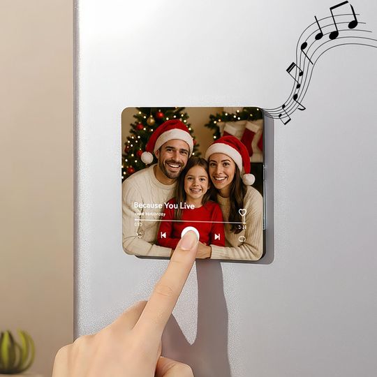 Discover Personalized Music Fridge Magnet,Plays Whole Song Fridge Magnet,Custom Refrigerator Magnet with Photo,Unique Gift for Couples,Christmas Gift