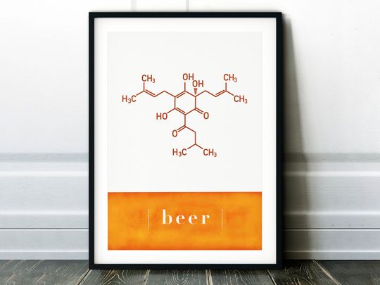 Discover Oxytocin Molecule - Chemical Formula - Beer Print Poster