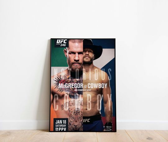 Discover UFC 246 | January 18, 2020 | Conor McGregor vs Donald "Cowboy" Cerrone | Las Vegas, Nevada | Print Poster