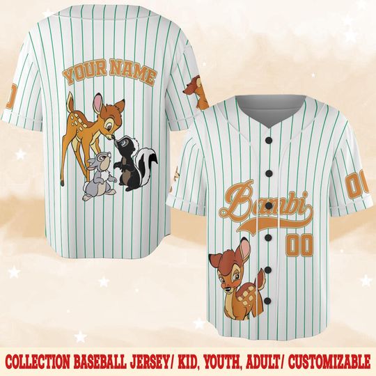 Discover Custom Disney Bambi Baseball Jersey, Disney Bambi Baseball Jersey, Disney Baseball Team Outfit C1FD15