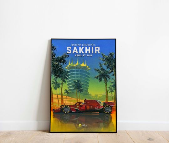 Discover Formula 1 Bahrain Sakhir 08th April 2018 Print Poster