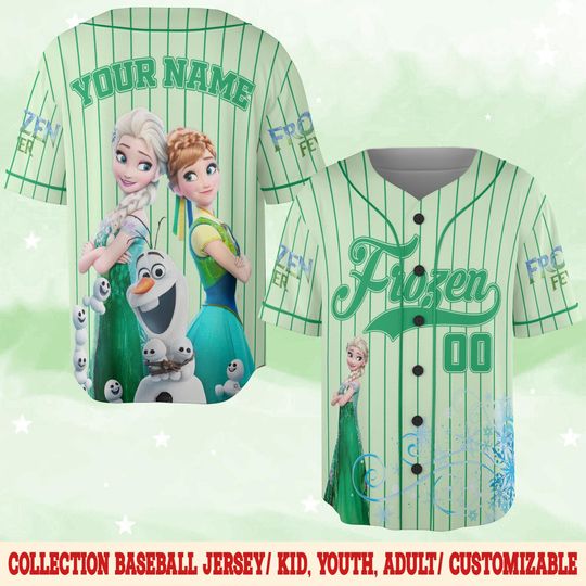 Discover Customized Frozen Disney Cartoon Movie Baseball Jersey, Princess Elsa Anna Custom Name Number Jersey, Jersey For Kids C1FD14