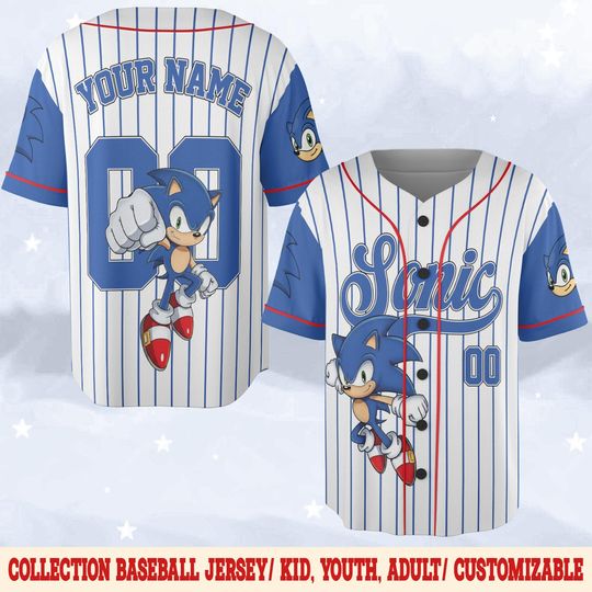 Discover Custom Name and Number Sonic Baseball Jersey, Sonic the Hedgehog Birthday Gift, Sonic the Hedgehog Baseball D2J210
