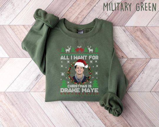 Discover Drake Maye Christmas Sweatshirt, Ugly Sweater Fan Tee, All I Want For Christmas Is Drake Maye Shirt, Football Gift
