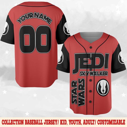 Discover Personalized Jedi Baseball Jersey, Custom Star Wars Baseball Shirt, Jedi Skywalker Basketball Jersey, Galaxy's Edge Baseball D2J206